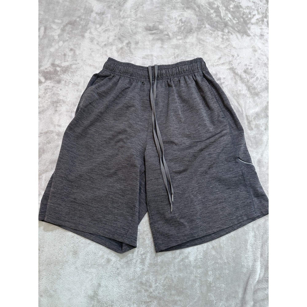 Reebok Heathered Dark Gray Athletic Shorts Men Small Drawstring Pockets Training